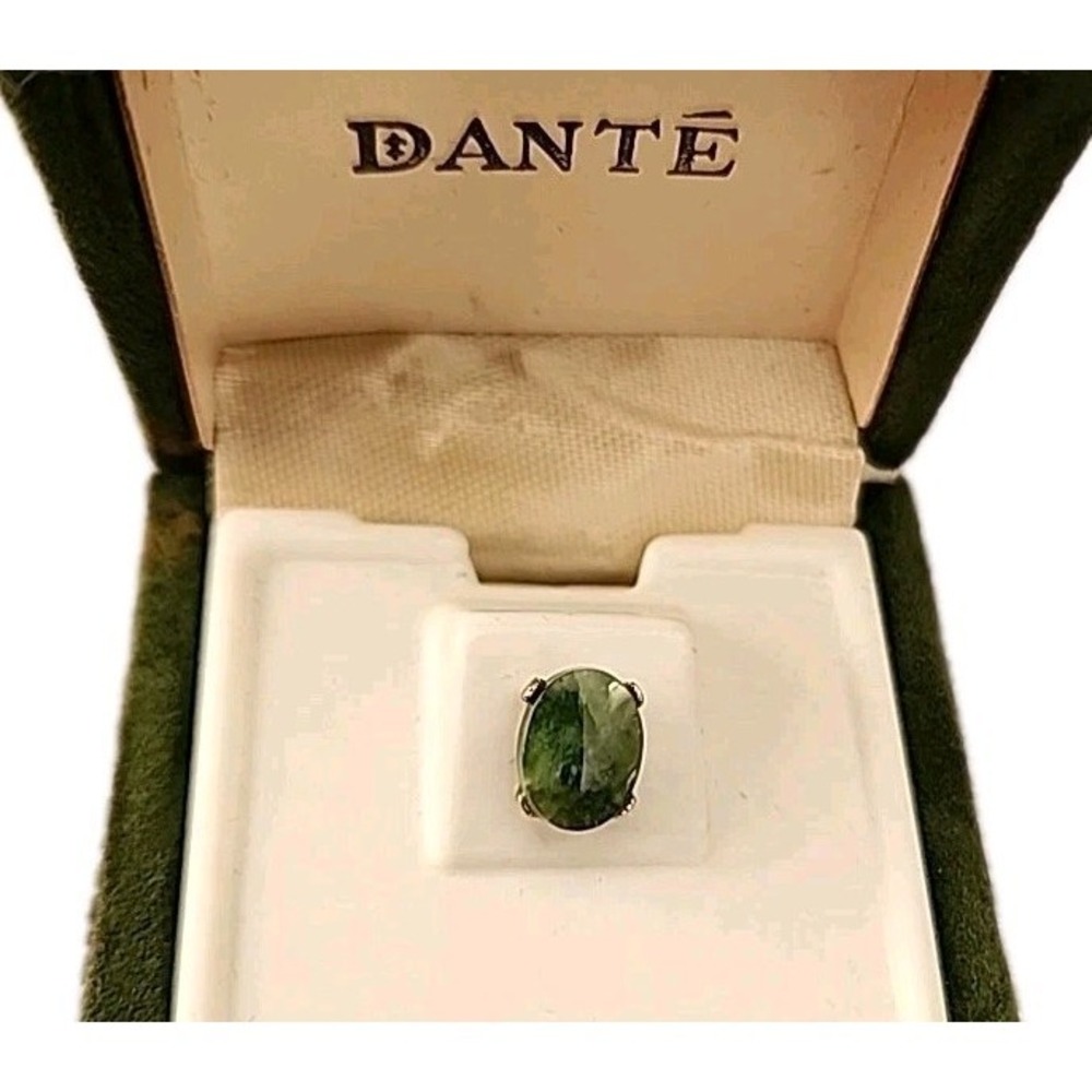 Vintage Danté Jade Mens Tie Tack Pin Original Box Gold Setting Rare Collectible